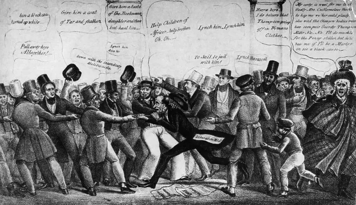 Framed Print : Political Cartoon of an Abolitionist Meeting with W.L.Garrison Framed Print : Political Cartoon of an Abolitionist Meeting with W.L.Garrison