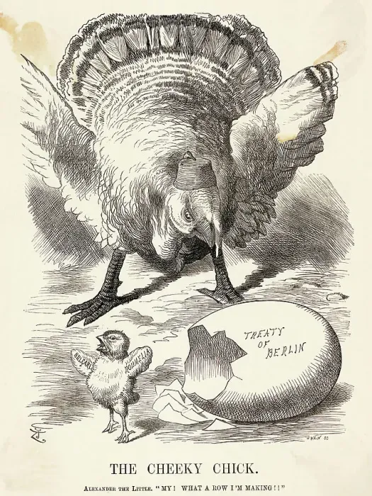 Framed Print : Political Cartoon Of Chick And Turkey Framed Print : Political Cartoon Of Chick And Turkey