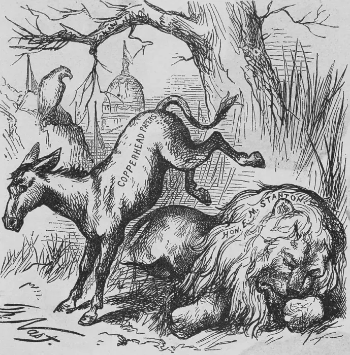 Framed Print : Political Cartoon of a Democratic Donkey by Thomas Nast Framed Print : Political Cartoon of a Democratic Donkey by Thomas Nast