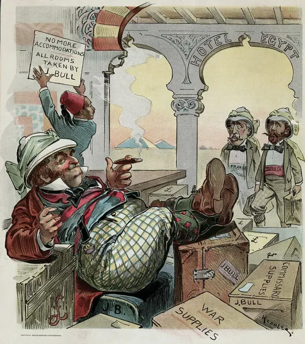 Framed Print : Political Cartoon on England's Domination of Egypt Framed Print : Political Cartoon on England's Domination of Egypt