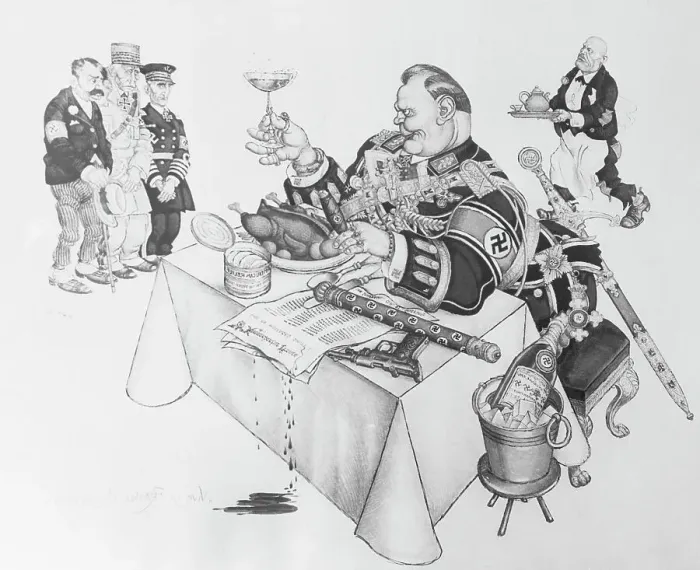 Framed Print : Political Cartoon Featuring Goering Framed Print : Political Cartoon Featuring Goering