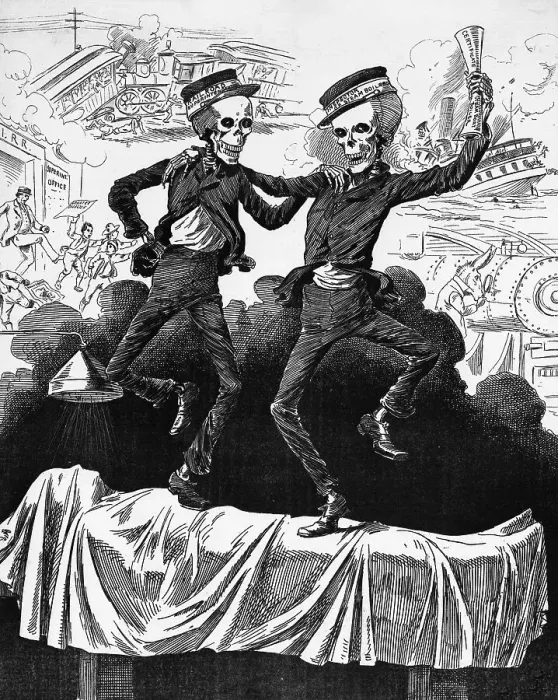 Framed Print : Political Cartoon On Rr Accidents
