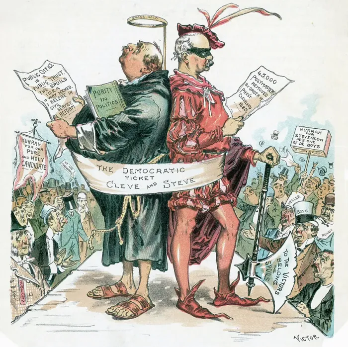 Framed Print : Political Cartoon Of Stevenson-Cleveland Framed Print : Political Cartoon Of Stevenson-Cleveland