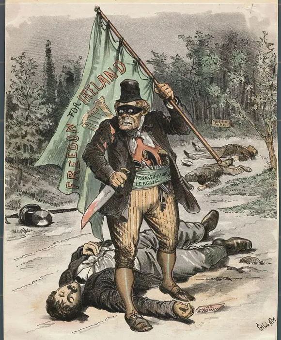 Framed Print : Political Illustration Depicting Irish Assassin Framed Print : Political Illustration Depicting Irish Assassin