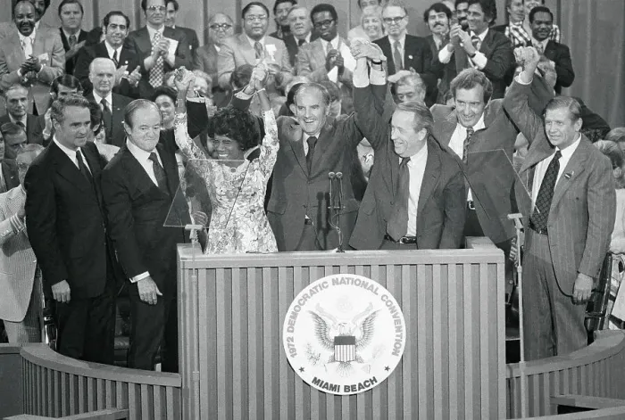 Framed Print : Political Leaders Cheering in Democratic Convention Framed Print : Political Leaders Cheering in Democratic Convention