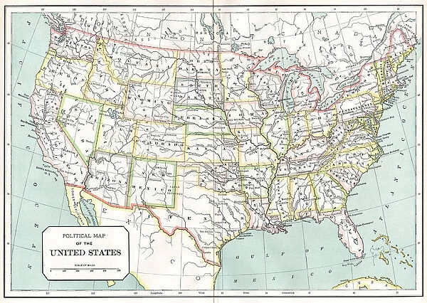 Political map of USA 1894