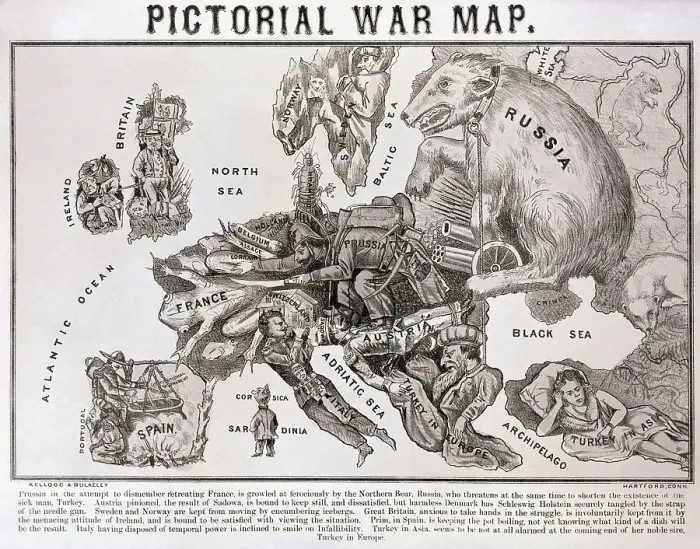 Framed Print : Political War Map Of Europe