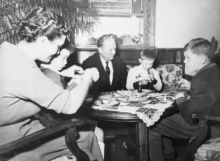 Framed Print : Politician Josip Broz Tito Sitting With Family Members Framed Print : Politician Josip Broz Tito Sitting With Family Members