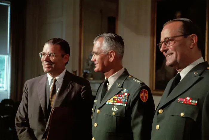 Framed Print : Politician and Military Men at the White House