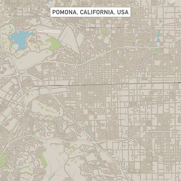 Pomona California US City Street Map