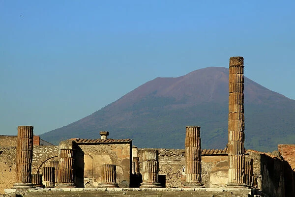 Pompeii and Mount Vesuvius as a dramatic backdrop