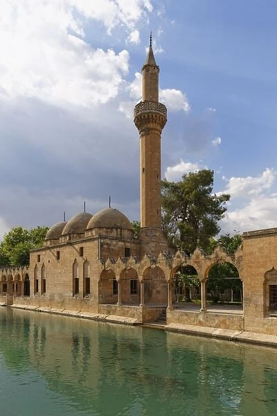 Pond of Abraham with Rizvaniye Mosque, Balikligol pond and Rizvaniye Camii, Sanliurfa, Urfa, Sanliurfa, Southeastern Anatolia Region, Anatolia, Turkey