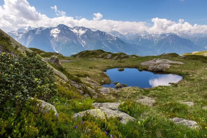 Framed Print : Pond at the Bettmerhorn Variante trekking route Framed Print : Pond at the Bettmerhorn Variante trekking route