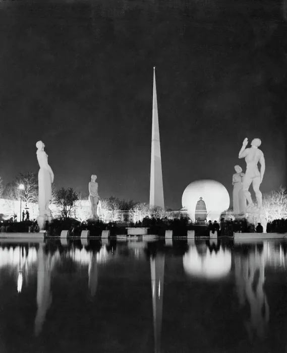 Framed Print : Pond Statues at World's Fair Framed Print : Pond Statues at World's Fair