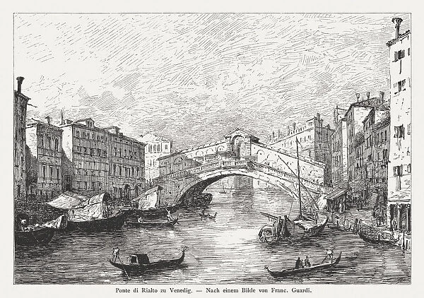Ponte di Rialto in Venice, painted (1780) by Francesco Guardi