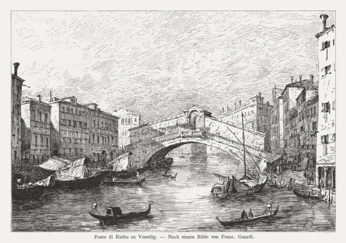 Framed Print : Ponte di Rialto in Venice, painted (1780) by Francesco Guardi Framed Print : Ponte di Rialto in Venice, painted (1780) by Francesco Guardi