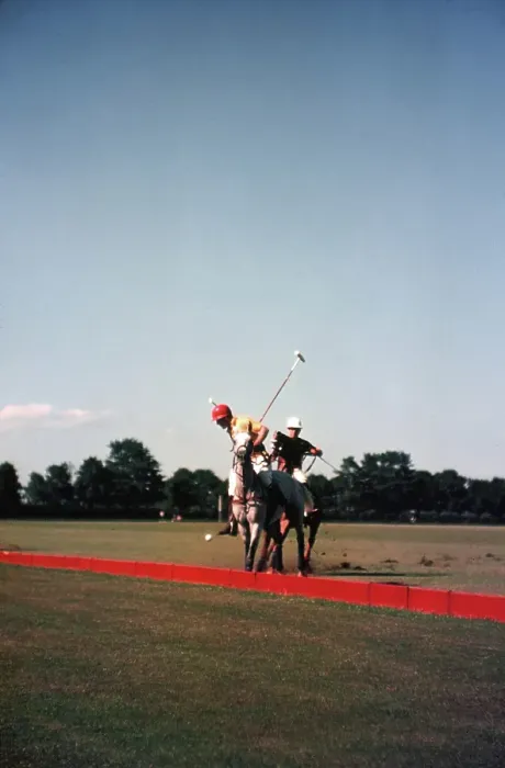 Framed Print : PONY CLUB. UNIONVILLE, PA - CIRCA 1958: A view as riders play polo at the Framed Print : PONY CLUB. UNIONVILLE, PA - CIRCA 1958: A view as riders play polo at the