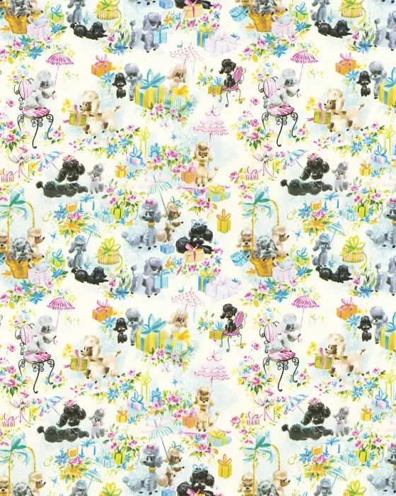 Framed Print : Poodle and Presents Pattern Framed Print : Poodle and Presents Pattern