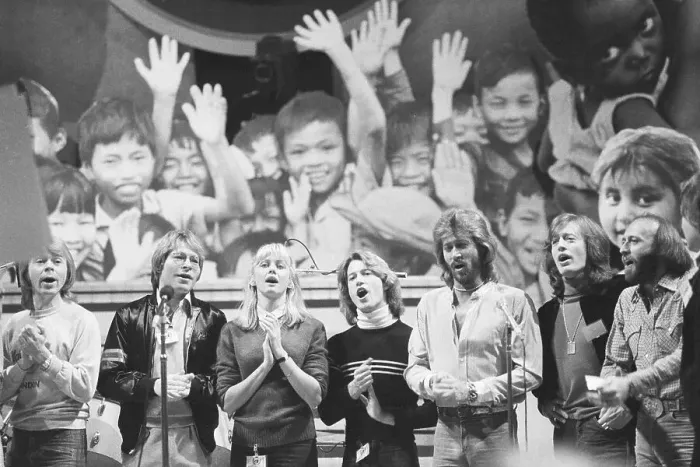 Framed Print : Pop Music Stars Wave at UN Rehearsal Framed Print : Pop Music Stars Wave at UN Rehearsal