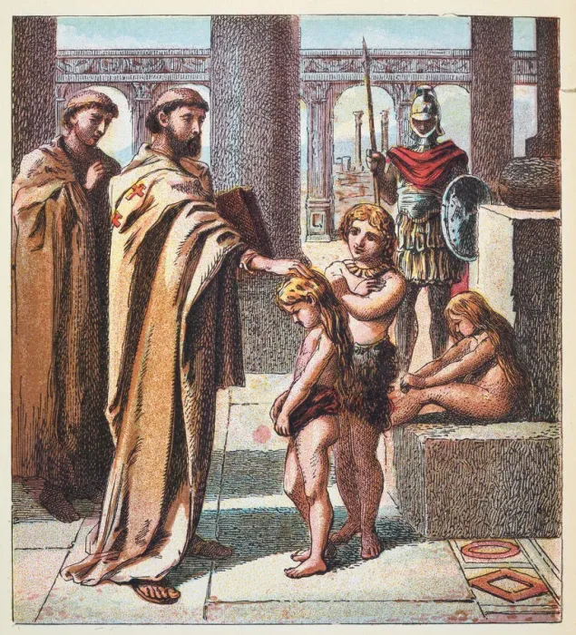 Framed Print : Pope Gregory I and the Anglo-Saxon children Framed Print : Pope Gregory I and the Anglo-Saxon children