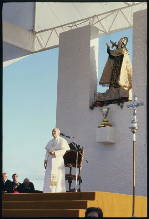 Framed Print : Pope John Paul II Addressing Crowd Framed Print : Pope John Paul II Addressing Crowd
