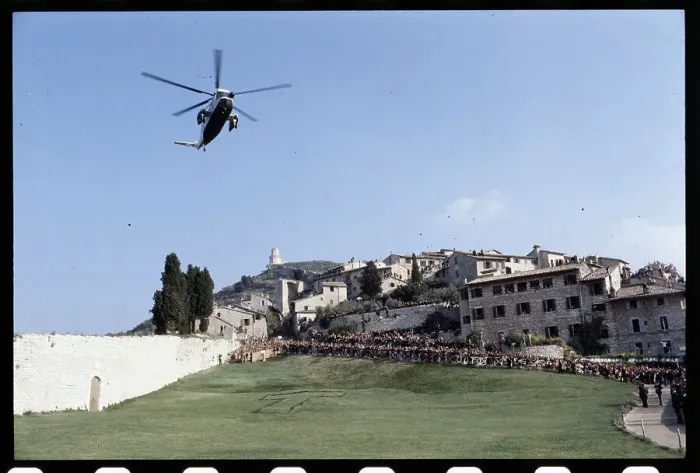 Framed Print : Pope John Paul II Arriving in Assisi Framed Print : Pope John Paul II Arriving in Assisi