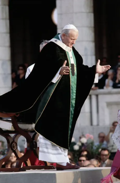 Framed Print : Pope John Paul II Delivering Mass in Italy
