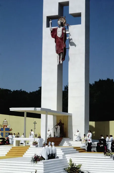Framed Print : Pope John Paul II Gives Mass Outdoors in Poland Framed Print : Pope John Paul II Gives Mass Outdoors in Poland