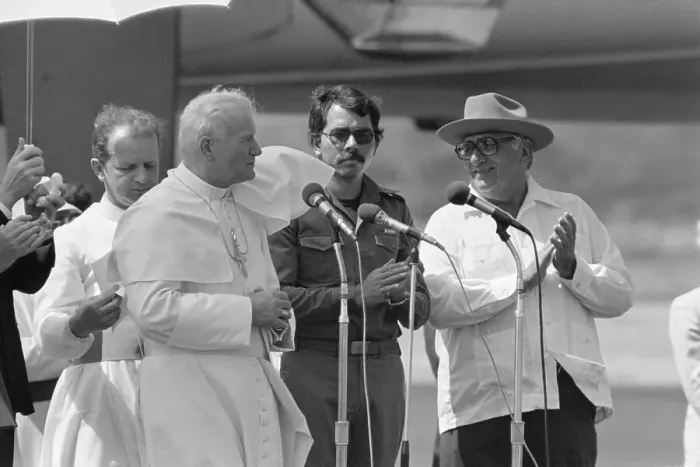 Framed Print : Pope John Paul II with Ortega and Sandinistas Framed Print : Pope John Paul II with Ortega and Sandinistas