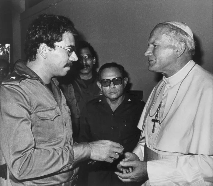 Framed Print : Pope John Paul II Talking to Daniel Ortega Framed Print : Pope John Paul II Talking to Daniel Ortega