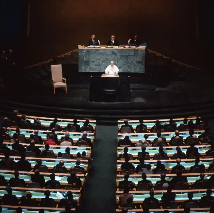Framed Print : Pope Paul VI Addressing UN Assembly