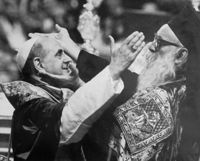 Framed Print : Pope Paul VI and Athenagoras Greeting Framed Print : Pope Paul VI and Athenagoras Greeting