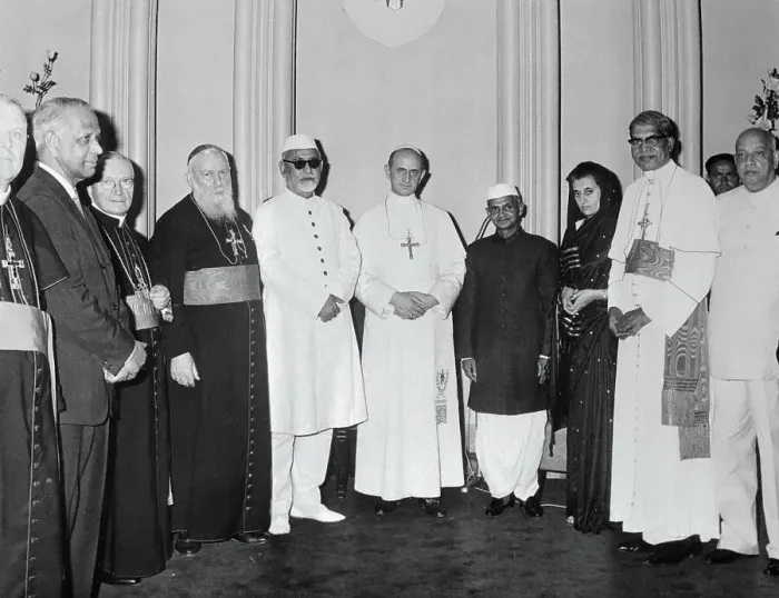 Framed Print : Pope Paul VI with Indian Church Leaders and Officials