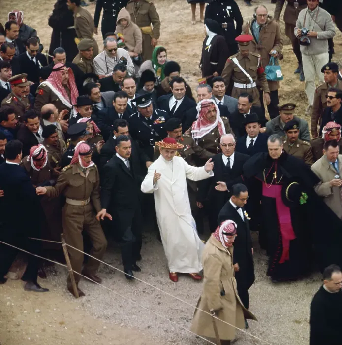 Framed Print : Pope Paul VI During Pilgrimage Framed Print : Pope Paul VI During Pilgrimage