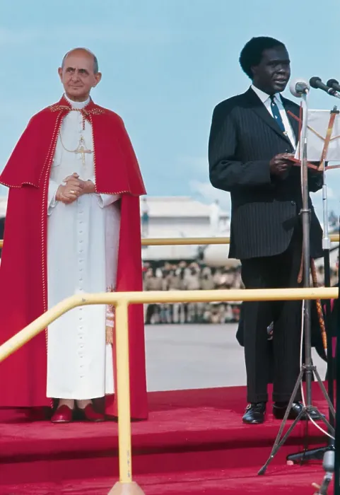 Framed Print : Pope Paul VI Being Welcomed by President Framed Print : Pope Paul VI Being Welcomed by President