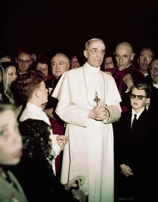 Framed Print : Pope Pius with Religious Leaders and Children Framed Print : Pope Pius with Religious Leaders and Children