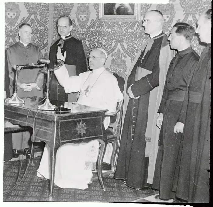 Framed Print : Pope Pius XII Making Radio Broadcast