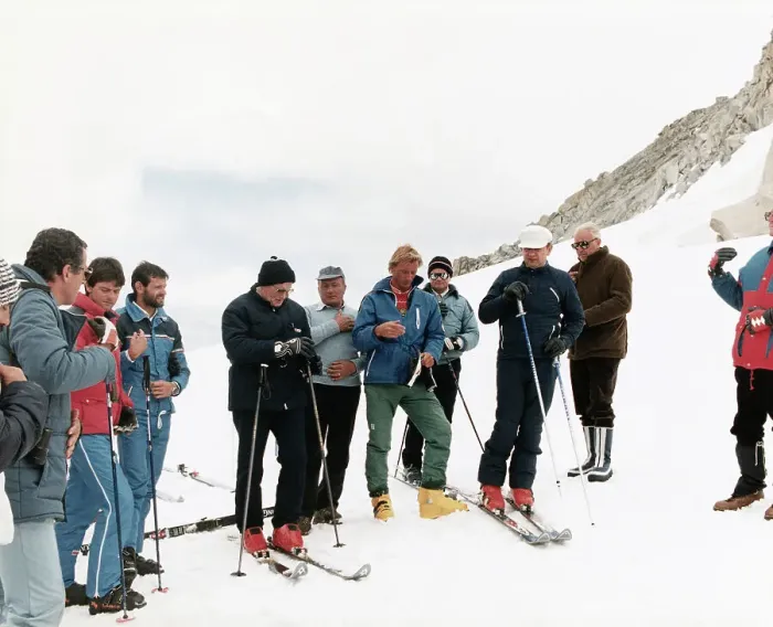 Framed Print : Pope Says Prayer with Group Before Skiing Framed Print : Pope Says Prayer with Group Before Skiing