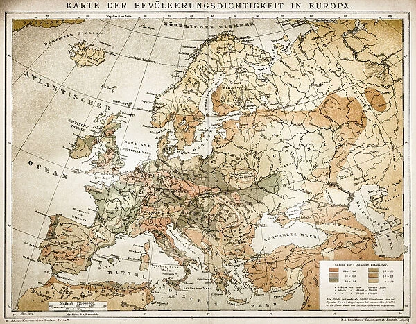 Population tightness map of Europe