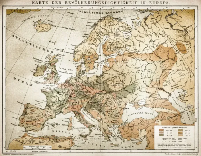 Framed Print : Population tightness map of Europe Framed Print : Population tightness map of Europe