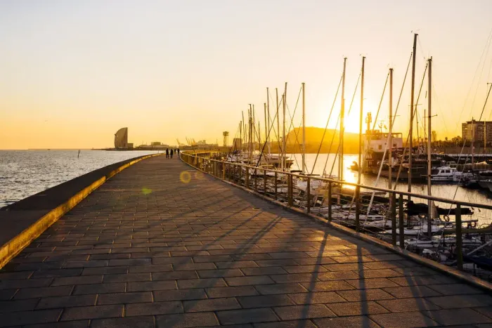 Framed Print : Port Olimpic at sunset, Barcelona, Spain Framed Print : Port Olimpic at sunset, Barcelona, Spain