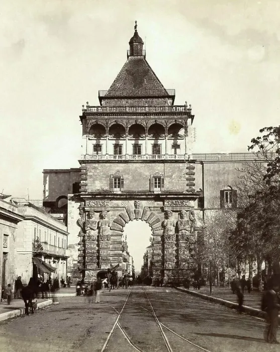 Framed Print : Porta Nuova in Palermo, c. 1893, Sicily, Italy, Historic, digitally restored reproduction from a 19th century original Framed Print : Porta Nuova in Palermo, c. 1893, Sicily, Italy, Historic, digitally restored reproduction from a 19th century original