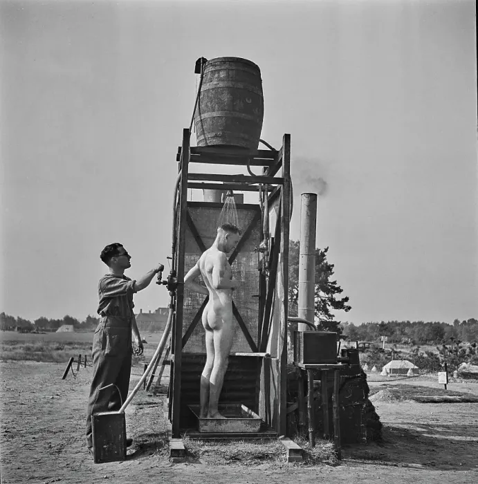 Framed Print : Portable Field Shower Framed Print : Portable Field Shower