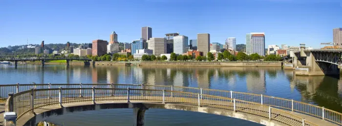Framed Print : Portland Oregon Downtown Skyline Panorama Framed Print : Portland Oregon Downtown Skyline Panorama
