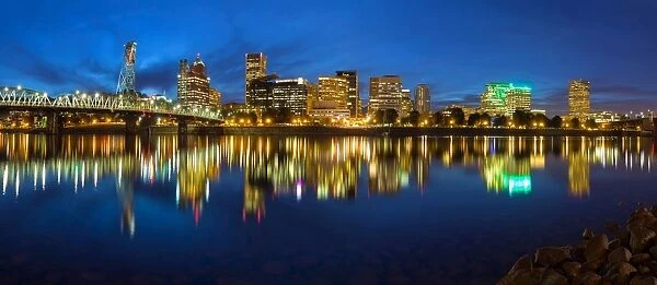 Portland Oregon Skyline at Blue Hour