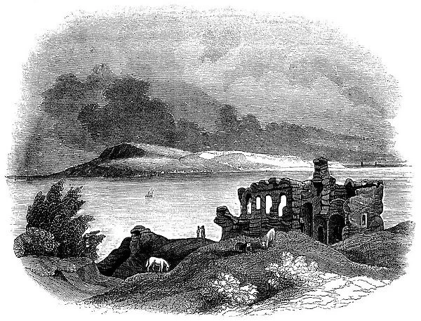 Portland from Sandsfoot Castle (Engraved illustration)