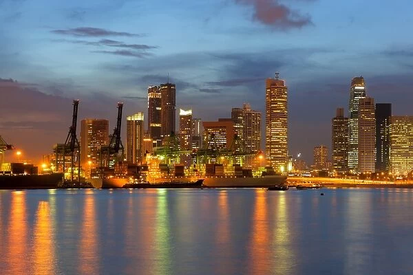 Portland of Singapore City Skyline