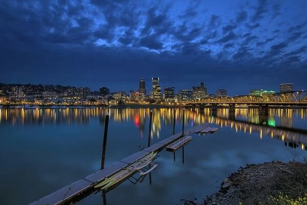 Portland Waterfront at Blue Hour