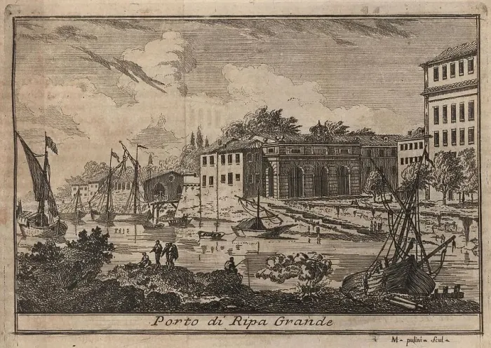Framed Print : Porto di Ripa Grande, Rome, Italy, 1767, digital reproduction of an 18th century original, original date unknown