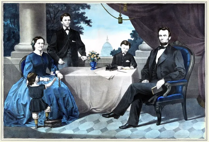 Framed Print : Portrait of Abraham Lincoln and family